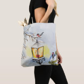Kerst winter waterverf landschap tote bag (Dichtbij)