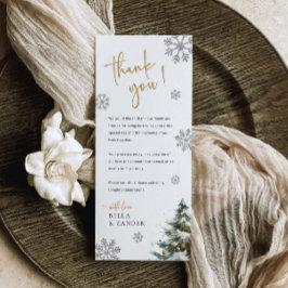 Kerst Winter Wedding Bedankt Place Card Menu