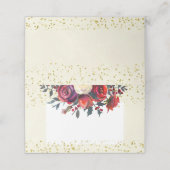 Kerst Winter Wedding Place Card Holly Plaatskaartje (Buitenkant ongevouwen)