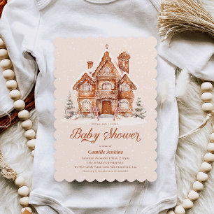 Kerst Winter Wonderland Baby shower Kaart