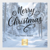 Kerst winter wonderland bedrijfslogo raamsticker (Vel)