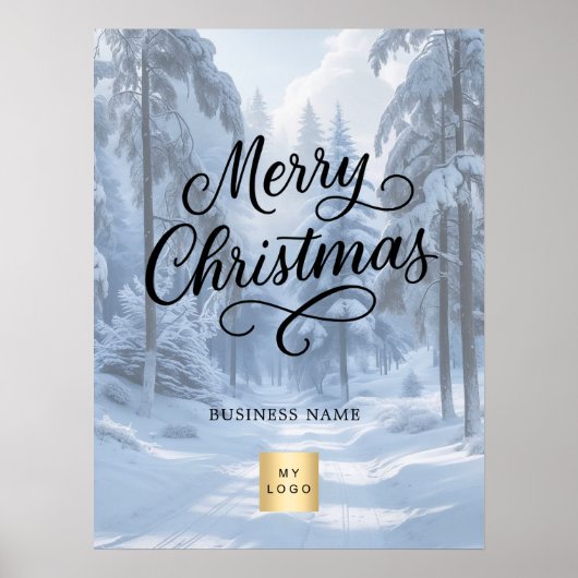 Kerst Winter Wonderland Business logo Poster (Voorkant)