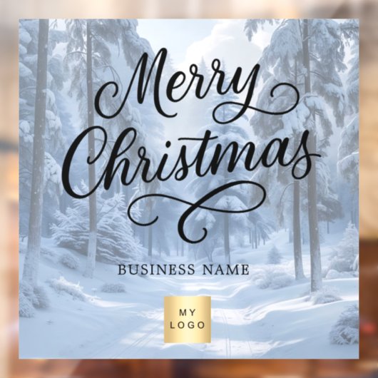 Kerst Winter Wonderland Business logo Raamsticker (Vel 2)