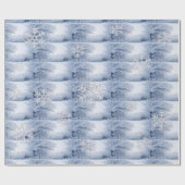 Kerst Winter Wonderland Glas Sneeuwvlokken  Cadeaupapier (Vlak)