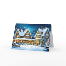 Kerst Winter Wonderland Snowy Cottage Scene
