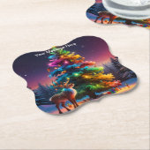 Kerst Winter Wonderland Vakantieseizoen Kartonnen Onderzetters (Gekanteld)