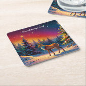 Kerst Winter Wonderland Vakantieseizoen Kartonnen Onderzetters (Schuin)