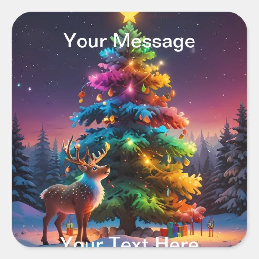 Kerst Winter Wonderland Vakantieseizoen Vierkante Sticker (Voorkant)