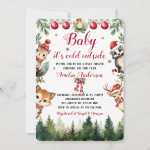 Kerst Winter Woodland Dieren Baby shower