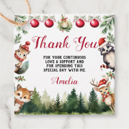 Kerst Winter Woodland Dieren Bedankjes Labels