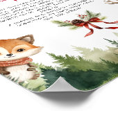 Kerst Winter Woodland Dieren Poster (Hoek)