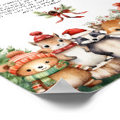 Kerst Winter Woodland Dieren Poster (Hoek)