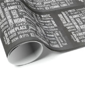 Kerst Winter Woordwolk Cadeaupapier (Rol Hoek)