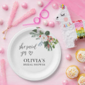 Kerst Winter Ze zei ja Bruidsfeest Papieren Bordje (Feest)