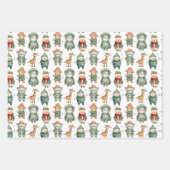 Kerst Winter Zoo Dieren in Truien Inpakpapier Vel (Voorkant 2)