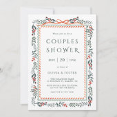 Kerst Winterberry Frame Koppels Shower Kaart (Voorkant)