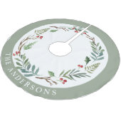 Kerst Winterbessen Krans Aangepaste Familienaam Kerstboom Rok (Gekanteld)