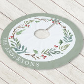 Kerst Winterbessen Krans Aangepaste Familienaam Kerstboom Rok