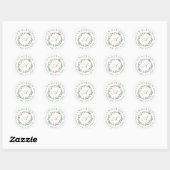 Kerst Winterbessen Krans Monogram Adres Ronde Sticker (Vel)