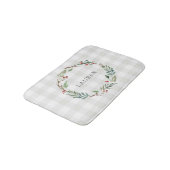 Kerst Winterbessen Krans Monogram Badmat (Gekanteld)
