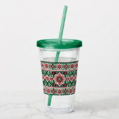 Kerst/Winterbeurs eiland rood & groen Acryl Drinkbeker (Achterkant)