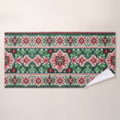 Kerst/Winterbeurs eiland rood & groen Badhanddoek (Badhanddoek)