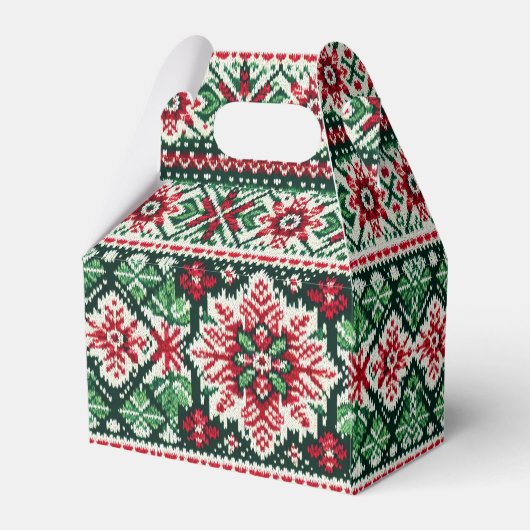 Kerst/Winterbeurs eiland rood & groen Bedankdoosjes (Achterkant)