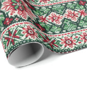 Kerst/Winterbeurs eiland rood & groen Cadeaupapier (Rol Hoek)