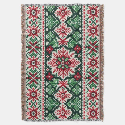 Kerst/Winterbeurs eiland rood & groen Deken (Voorkant Verticaal)