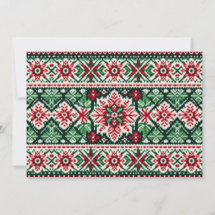 Kerst/Winterbeurs eiland rood & groen Feestdagenkaart