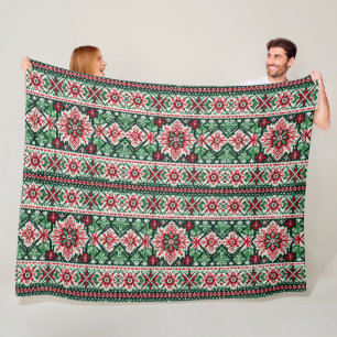 Kerst/Winterbeurs eiland rood & groen Fleece Deken