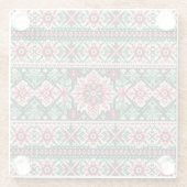 Kerst/Winterbeurs eiland rood & groen Glazen Onderzetter (Achterkant)