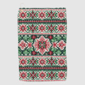 Kerst/Winterbeurs eiland rood & groen Golfhanddoek (Voorkant)