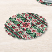 Kerst/Winterbeurs eiland rood & groen Kartonnen Onderzetters (Gekanteld)