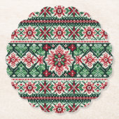 Kerst/Winterbeurs eiland rood & groen Kartonnen Onderzetters (Voorkant)