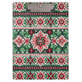 Kerst/Winterbeurs eiland rood & groen Klembord (Voorkant)