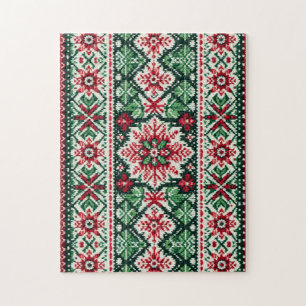 Kerst/Winterbeurs eiland rood & groen Legpuzzel