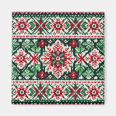 Kerst/Winterbeurs eiland rood & groen Magneet (Voorkant)