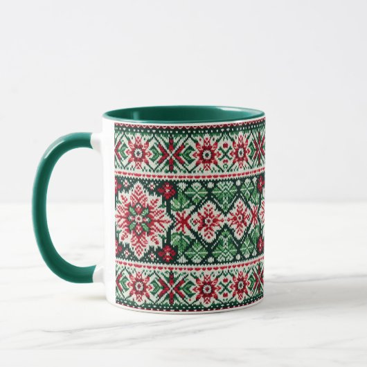 Kerst/Winterbeurs eiland rood & groen Mok (Links)