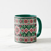 Kerst/Winterbeurs eiland rood & groen Mok (Voorkant rechts)