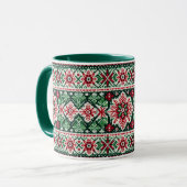 Kerst/Winterbeurs eiland rood & groen Mok (Voorkant links)