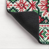 Kerst/Winterbeurs eiland rood & groen Muismat (Hoek)