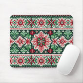 Kerst/Winterbeurs eiland rood & groen Muismat (Met muis)