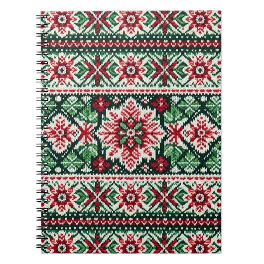 Kerst/Winterbeurs eiland rood & groen Notitieboek (Voorkant)