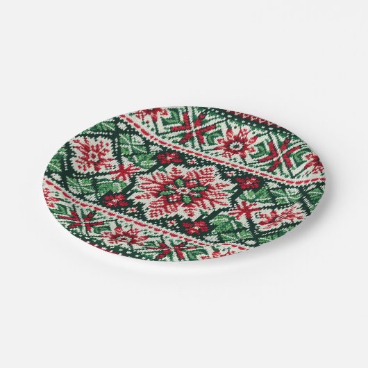 Kerst/Winterbeurs eiland rood & groen Papieren Bordje (Gekanteld)