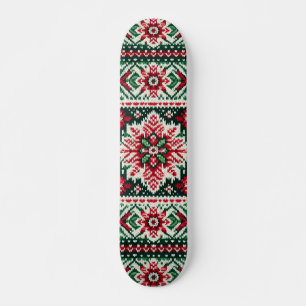 Kerst/Winterbeurs eiland rood & groen Persoonlijk Skateboard