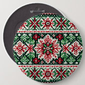 Kerst/Winterbeurs eiland rood & groen Ronde Button 6,0 Cm (Voorkant /achterkant)