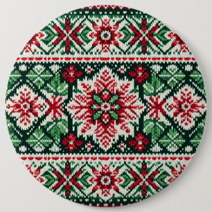 Kerst/Winterbeurs eiland rood & groen Ronde Button 6,0 Cm