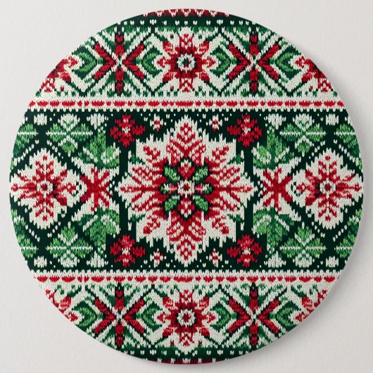Kerst/Winterbeurs eiland rood & groen Ronde Button 6,0 Cm (Voorkant)