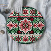 Kerst/Winterbeurs eiland rood & groen Ronde Button 6,0 Cm (In situ)